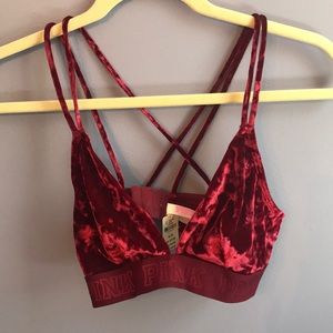 NWT Pink Victoria’s Secret red velvet bralette